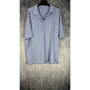 vineyard vines performance polo Short Sleeve‎ XL Men's Pink Blue Striped Golf